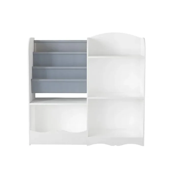 10.20 in. W x 33.70 in. D x 32.10 in. H White MDF Freestanding Linen Cabinet with Toy Storage Organizer in White