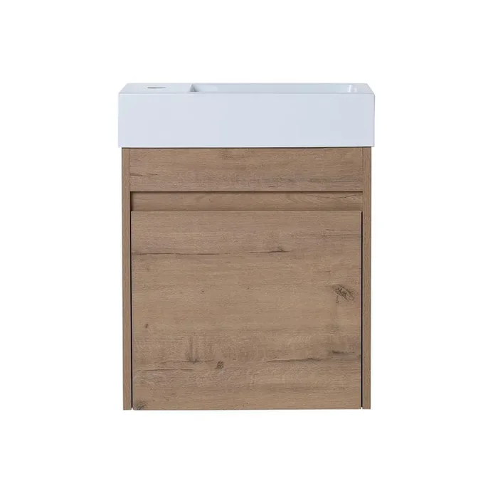 10.23 in. W x 18.11 in. D x 22.83 in . H Bathroom Vanity with Single Sink in Imitative Oak Brown Top
