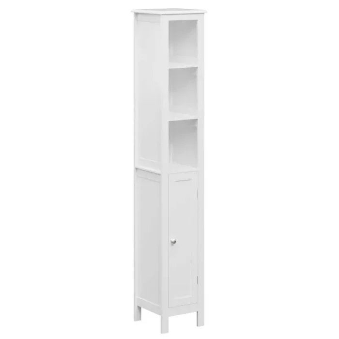 10.63 in. W x 11.22 in. D x 66.92 in. H Bathroom Storage Wall Cabinet, Storage Cabinet with Adjustable Shelves in White
