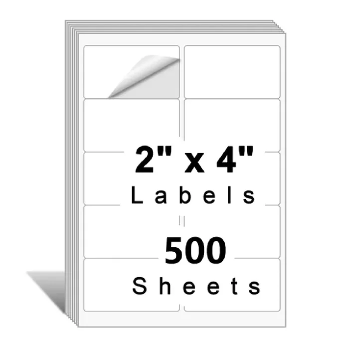 10Up Shipping Address Labels 2 X 4 Label, Matte Stickers Paper Compatible With Laser & Ink Jet Printers, 500 Sheets-5000 Labels