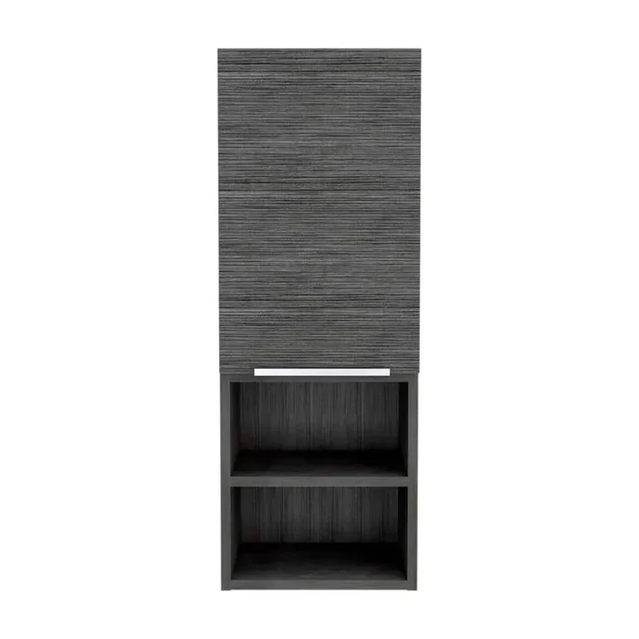 11.8 in. W x 10.04 in. D x 32.17 in. H Bathroom Storage Wall Cabinet with 1-Door 2 External and Interior Shelves in Gray