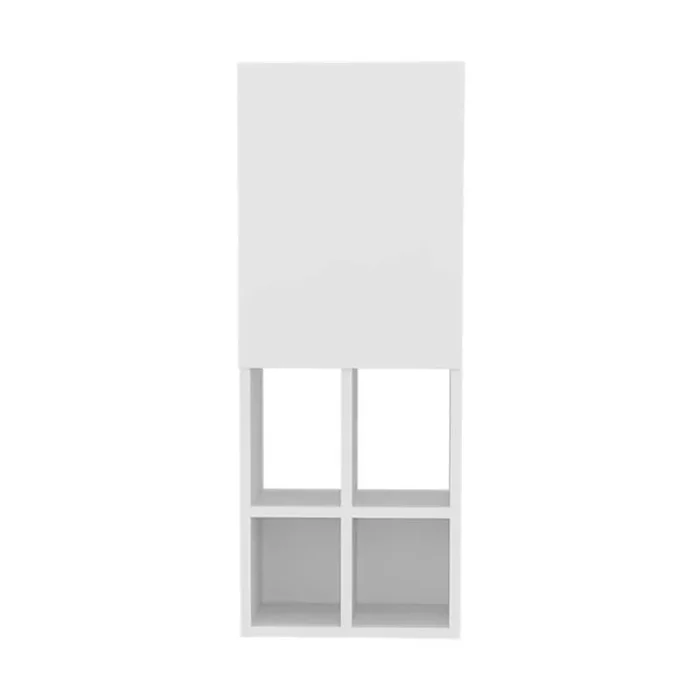 11.8 in. W x 28.3 in. H Rectangular White MDF Surface Mount Medicine Cabinet with Mirror