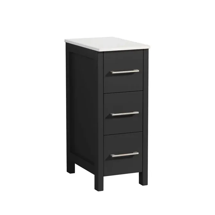 12 in. W x 18.5 in. D x 30 in. H Bath Vanity Side Cabinet in Espresso with Engineered Marble Top