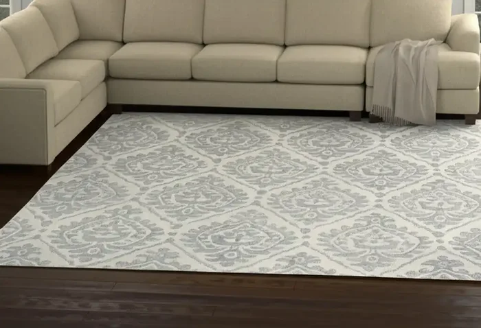 12‘ X 15‘ Ivory And Gray Floral Hand Tufted Area Rug