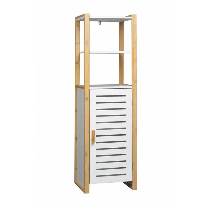 13.39 in. W x 11.73 in. D x 45.28 in. H Multi-Colored MDF Bathroom Freestanding Linen Cabinet Organizer Cabinet