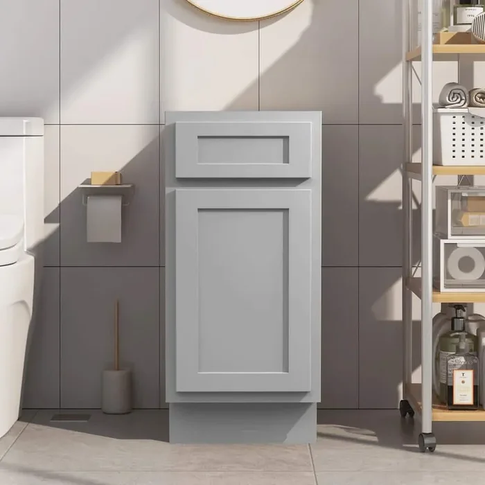15 in. W x 21 in. D x 32.5 in. H 1-Drawer Bath Vanity Cabinet Only in Gray