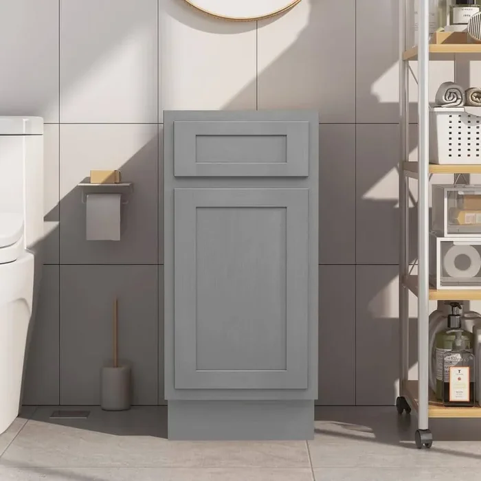 15 in. W x 21 in. D x 32.5 in. H 1-Drawer Bath Vanity Cabinet without Top in Silver