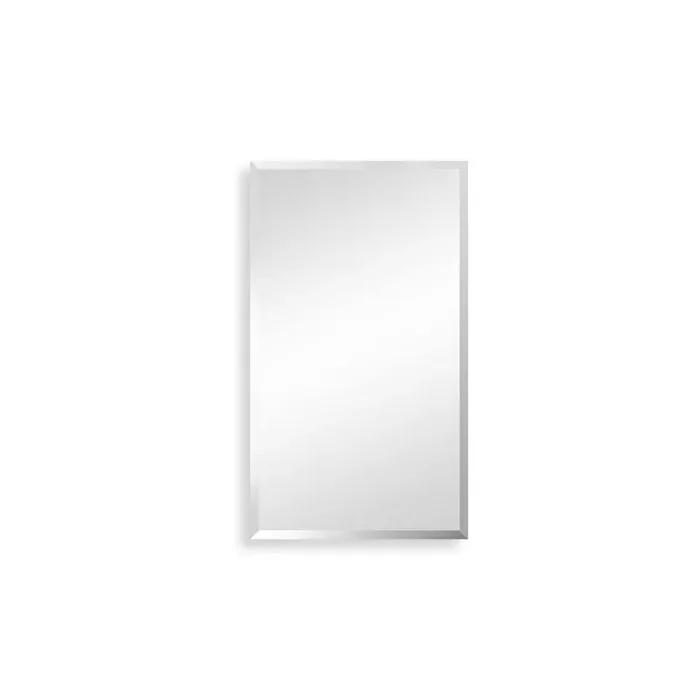 15 in. W x 26 in. H Rectangular Aluminium Surface Mount Medicine Cabinet with Mirror in Silver