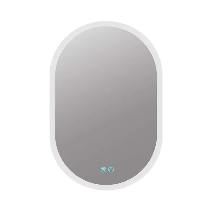 18 in. W x 26 in. H Oval Steel Frameless Wall Mounted 3-Color Smart Bathroom Vanity Mirror in Natural with Light