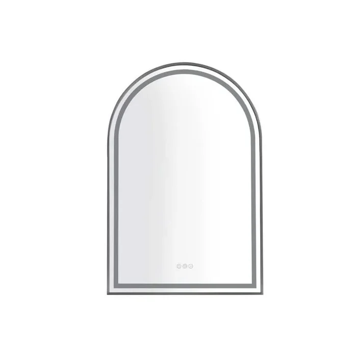 26 in. W x 39 in. H Arched Stainless Steel Framed LED Wall Mount Anti-Fog Modern Decorative Bathroom Vanity Mirror