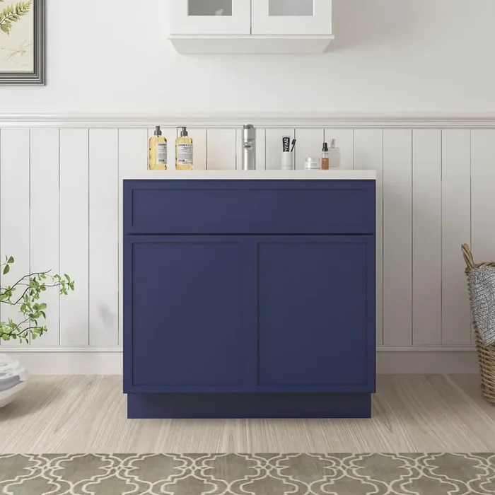 30 in. W x 21 in. D x 32.5 in. H 2-Doors Bath Vanity Cabinet without Top in Blue