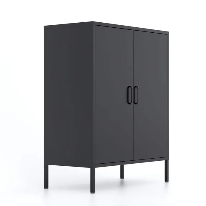 31.5 in. W x 15.75 in. D x 39.96 in. H Bathroom Black Linen Cabinet