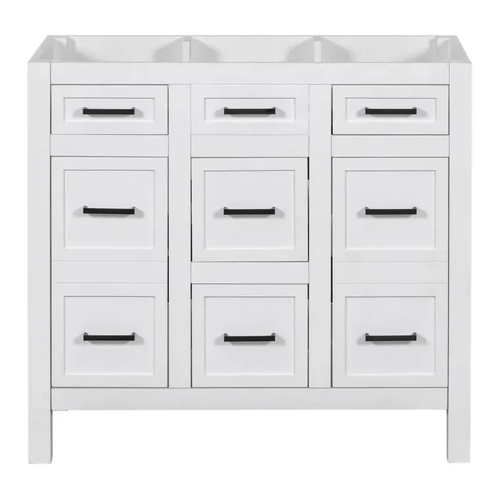 35.4 in. W x 17.8 in. D x 33 in. H Bath Vanity Cabinet without Top in White with 4-Drawer and 2-Door