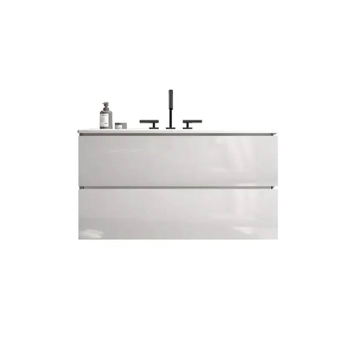 35.82 in. W x 18.3 in. D x 21.10 in. H Wall-Mounted Bath Vanity Set in White with White Ceramic Top