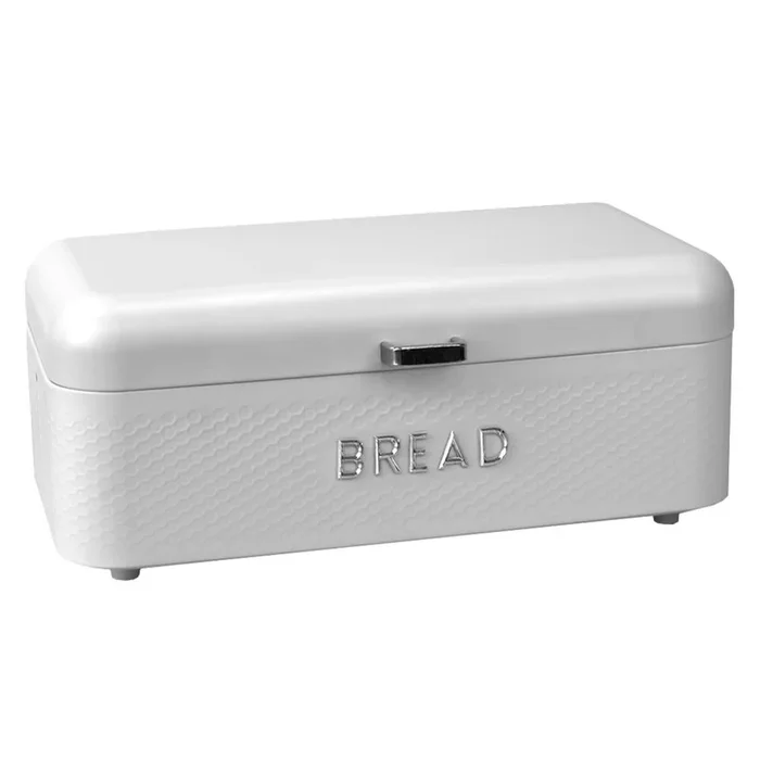 4 pieces Home Basics Soho Metal Bread Box, White – Food Storage Containers