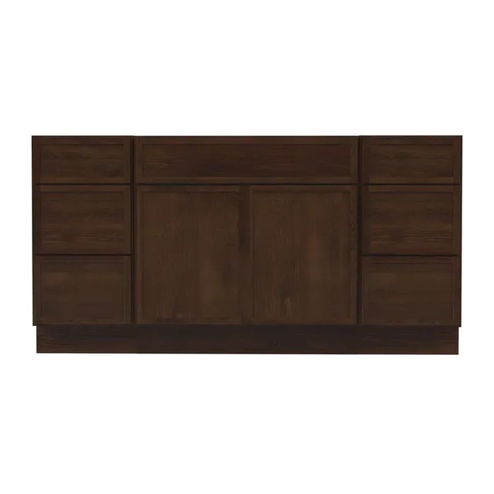 66 in. W x 21 in. D x 32.5 in. H Bath Vanity Cabinet without Top in Brown
