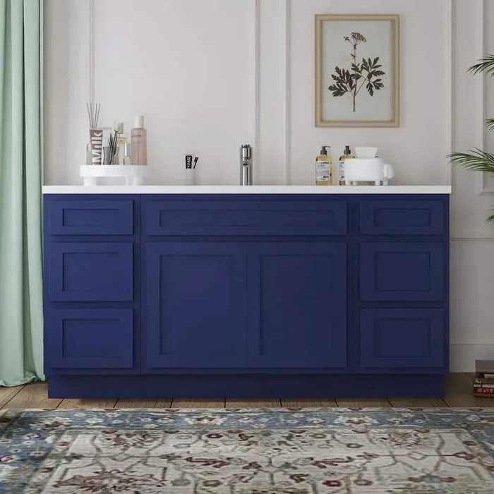 69 in. W x 21 in. D x 32.5 in. H Bath Vanity Cabinet without Top in Blue