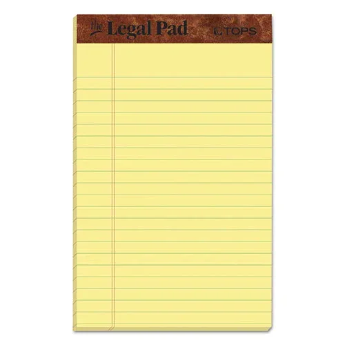 “the Legal Pad ” Ruled Perforated Pads, Narrow Rule, 50 Canary-yellow 5 X 8 Sheets, Dozen