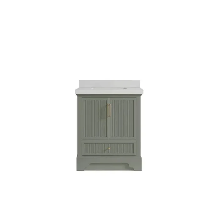 Alys 30 in. W x 22 in. D x 36 in. H Single Sink Bath Vanity Center in Evergreen with 2 in. Carrara Qt. Top