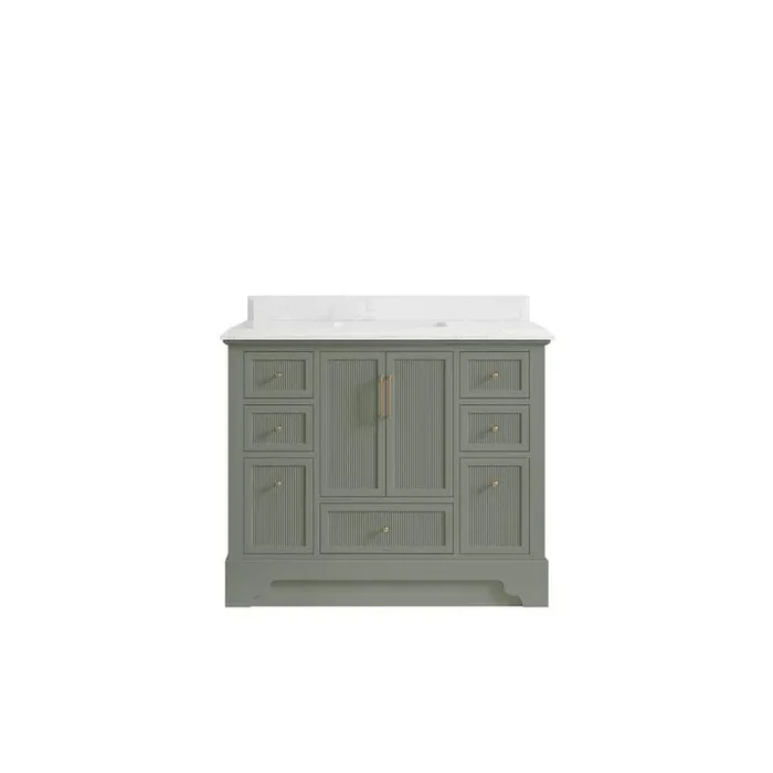 Alys 42 in. W x 22 in. D x 36 in. H Single Sink Bath Vanity in Evergreen with 1.5 in. Empira Quartz Top