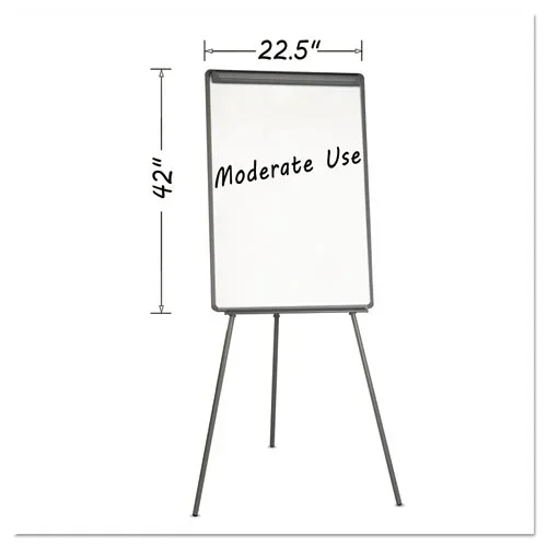 Basic Tripod Melamine Presentation Easel, 22.5 X 42, White/black