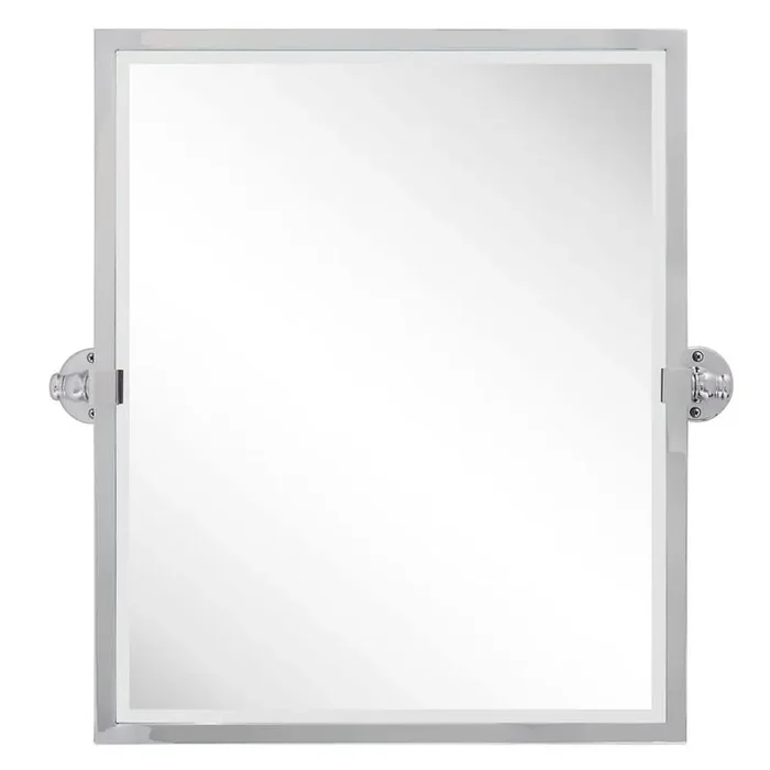 Blakley 20 in. W x 24 in. H Small Rectangular Stainless Steel Framed Pivot Wall Mounted Bathroom Vanity Mirror in Chrome