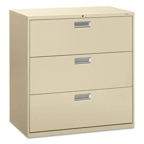 Brigade 600 Series Lateral File, 3 Legal/letter-size File Drawers, Putty, 42 ” X 18 ” X 39.13 “