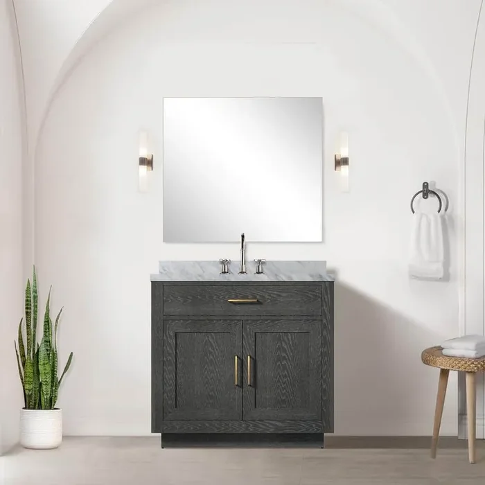 Condor 36 in. Bath Vanity Cabinet without Top in Black Oak Assembled
