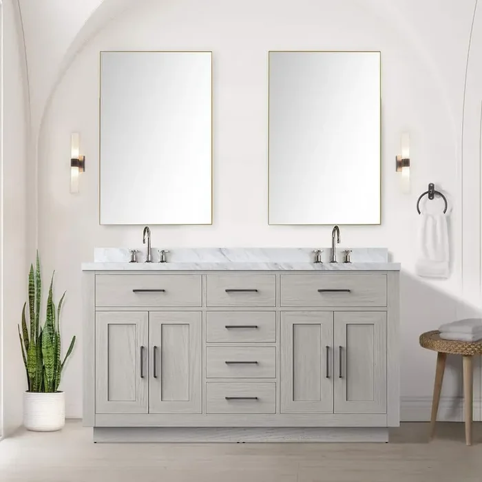 Condor 60 in. Bath Vanity Cabinet without Top in White Oak Assembled