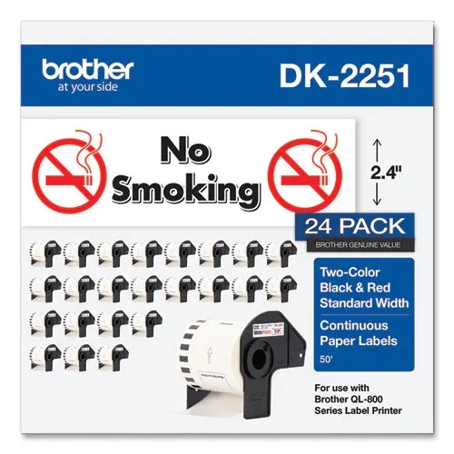 Continuous Paper Label Tape, 2.44 X 50 Ft, White, 24 Rolls/pack