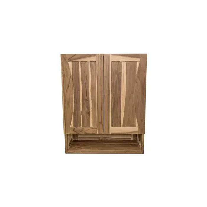 Curvature 24 in. W x 10 in. D x 30 in. H Teak Bathroom Storage Wall Cabinet Soft-Close Door Medicine Cabinet Earthy Teak