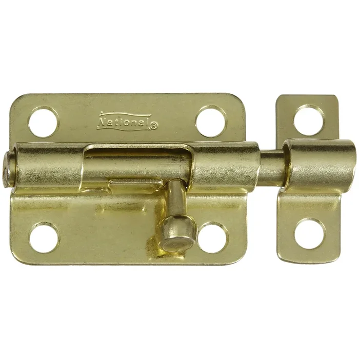 Door Barrel Bolt, Dull Brass, 3 In.