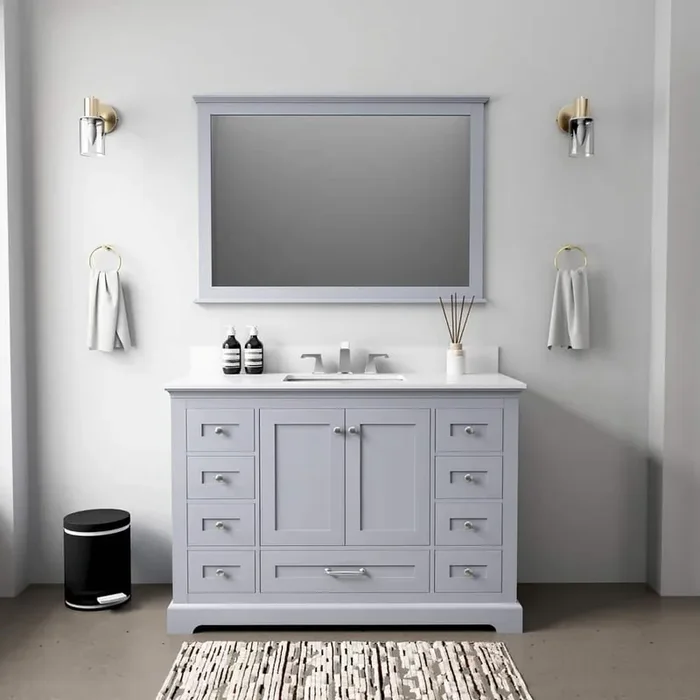 Dukes 48 in. W x 22 in. D Dark Grey Single Bath Vanity and White Quartz Top