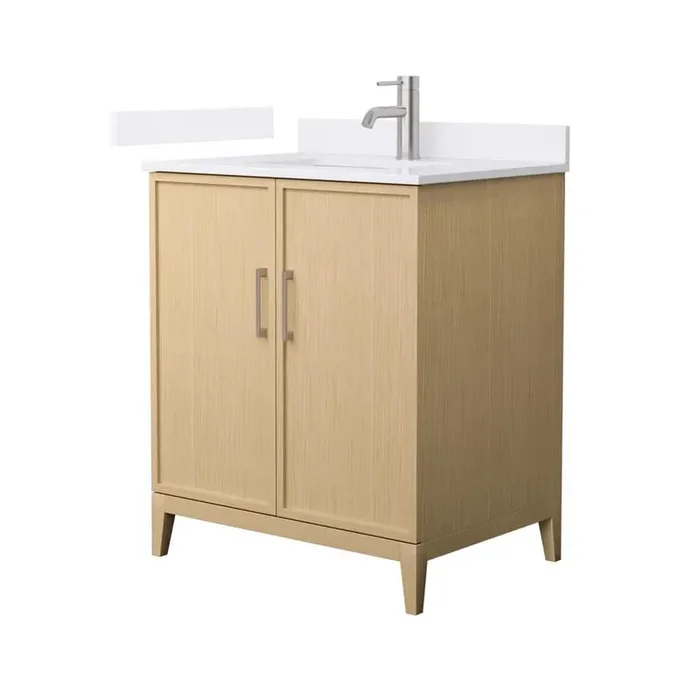 Elan 30 in. W x 22 in. D x 35 in. H Single Bath Vanity in White Oak with White Quartz Top