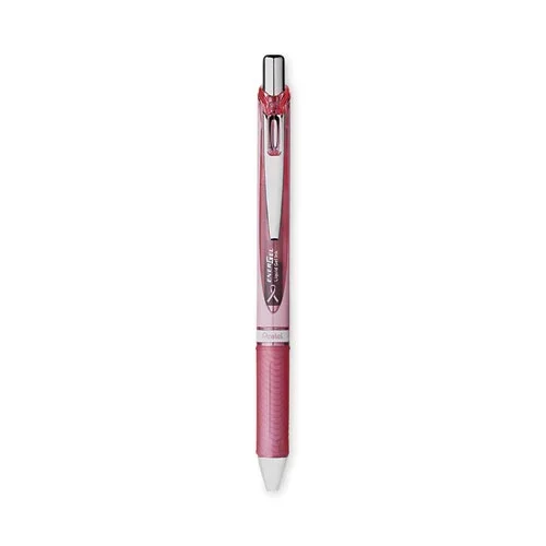 Energel Rtx Gel Pen, Retractable, Medium 0.7 Mm, Black Ink, Pink/silver Barrel, 3/pack