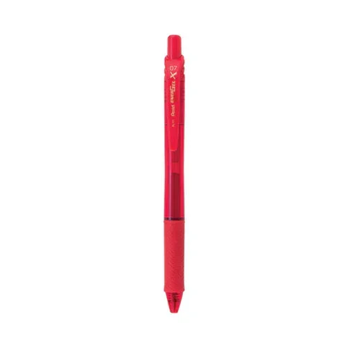 Energel-x Gel Pen, Retractable, Medium 0.7 Mm, Red Ink, Red Barrel, Dozen
