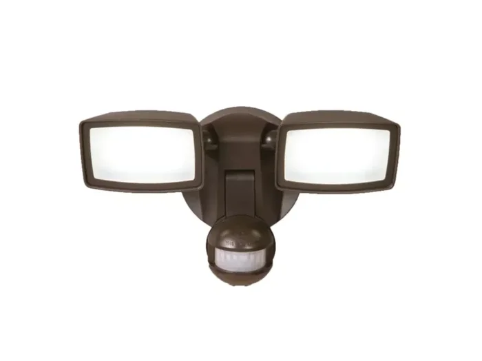 Halo Twin Head Led Outdoor Security Flood Light, Motion Activated, 1420 Lumens, Bronze Finish