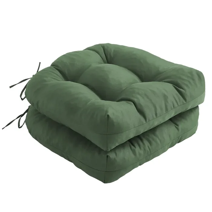 Ipynbap Outdoor Chair Cushions Set Of 2, Patio Furniture Cushions For Wicker Chair, 17X17 Tufted Outdoor Seat Cushions With Ties