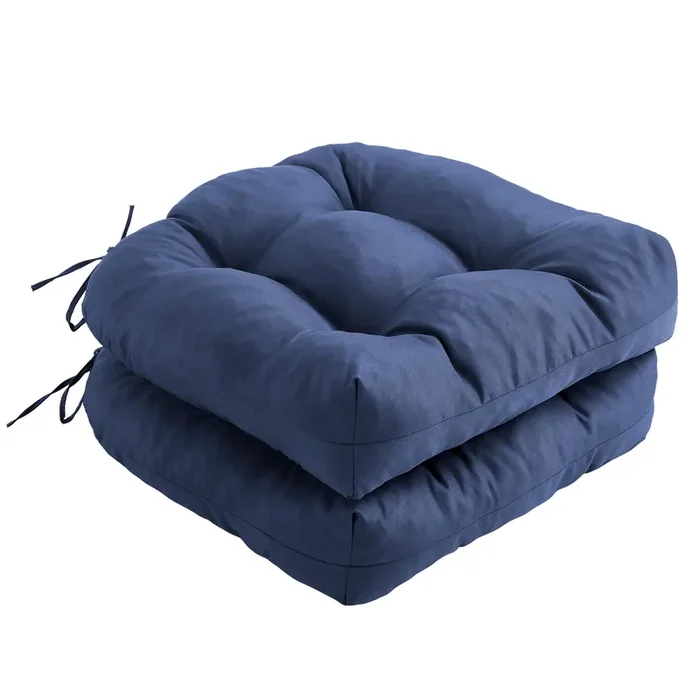 Ipynbap Outdoor Chair Cushions Set Of 2, Patio Furniture Cushions For Wicker Chair, 19X19 Tufted Outdoor Seat Cushions With Ties