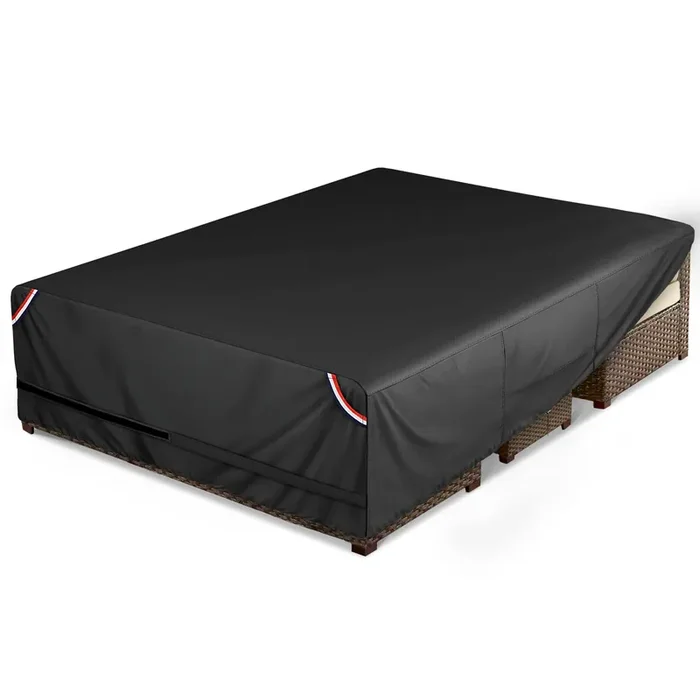Kylinlucky 600D Heavy Duty Rectangular Table Cover 136 X 74 Inches – Waterproof Outdoor Dining Set Protector For Patio Furniture
