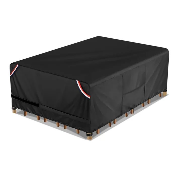 Kylinlucky 600D Heavy Duty Rectangular Table Cover 72 X 56 Inches – Waterproof Outdoor Dining Set Protector For Patio Furniture