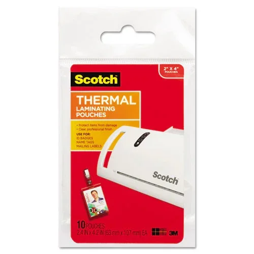 Laminating Pouches, 5 Mil, 2.25 ” X 4.25 “, Gloss Clear, 10/pack