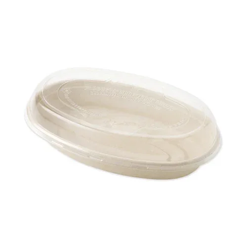 Pla Lids For Fiber Burrito Bowls, 9.7 ” Diameter, Clear, Plastic, 300/carton