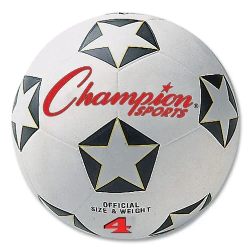 Rubber Sports Ball, For Soccer, No. 4 Size, White/black