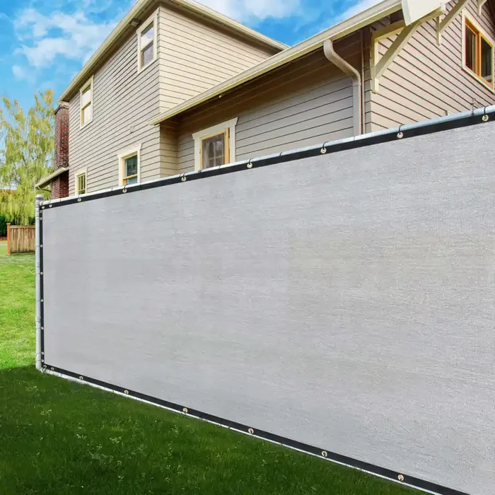 Shademart 5‘ X 89‘ Fence Privacy Screen Grey Heavy Duty 170 Gsm Fencing Mesh Shade Net With Grommets & Zip Ties, 90% Blockage Fe