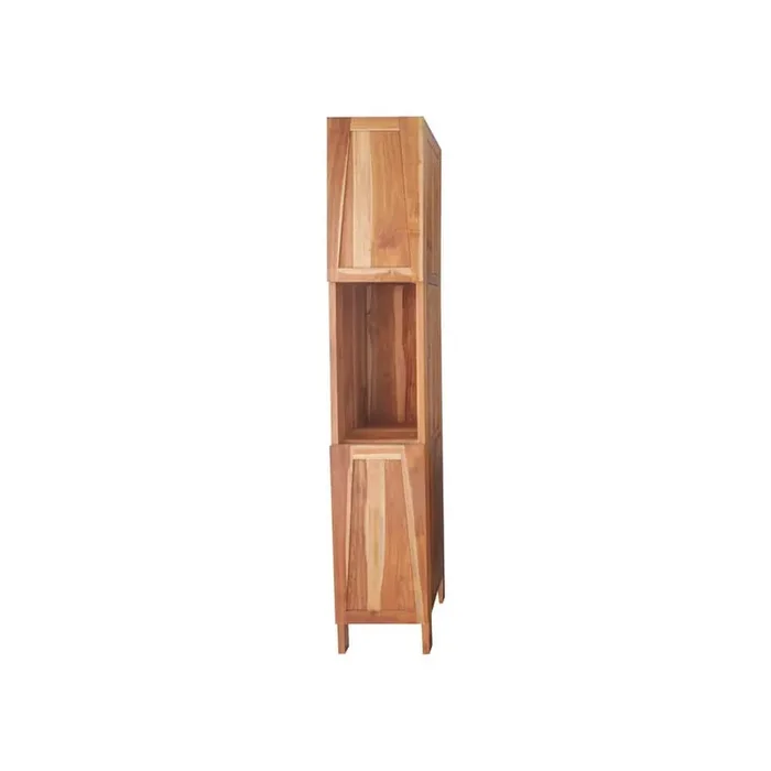 Significado 14 in. W x 16 in. D x 78 in. T Brown Solid Wood Teak Linen Cabinet Bathroom Cabinet, Cabinet in Natural Teak
