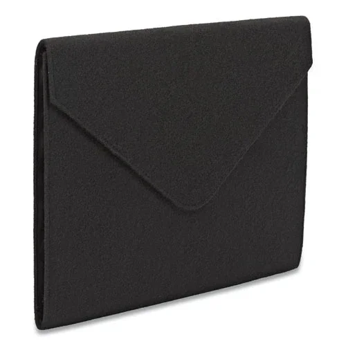 Soft Touch Cloth Expanding Files, 2 ” Expansion, 1 Section, Snap Closure, Letter Size, Black