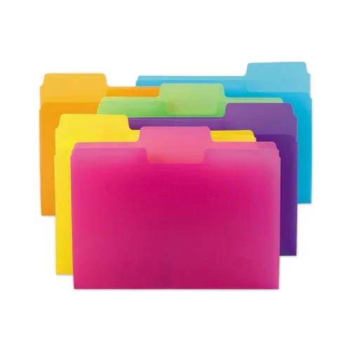 Supertab Top Tab File Folders, 1/3-cut Tabs: Assorted, Letter Size, 0.75 ” Expansion, Polypropylene, 18/pack