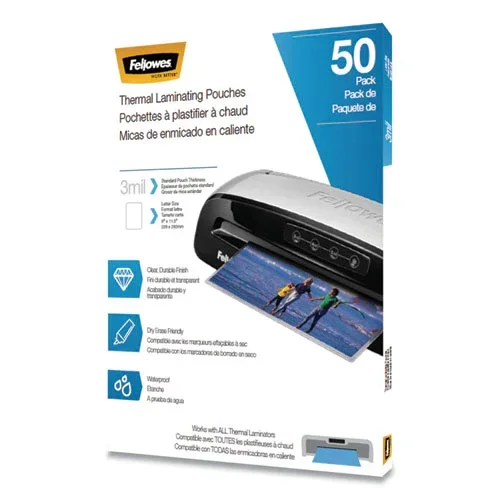 Thermal Laminating Pouches, 3 Mil, 9 ” X 11.5 “, Matte Clear, 50/pack