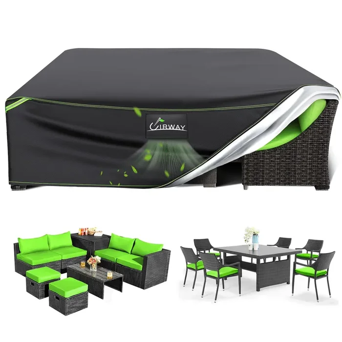 Uirway Patio Furniture Covers, 126‘ L X 126‘ W X 32‘ H Outdoor Furniture Covesr Waterproof, 420D Heavy Duty Patio Cover For O